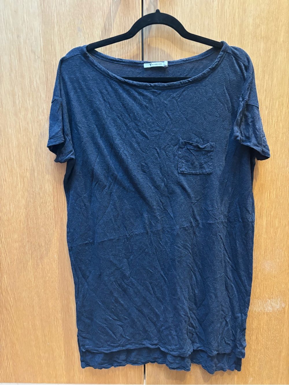 Alexander Wang Black Crewneck Tee with Logo Tag